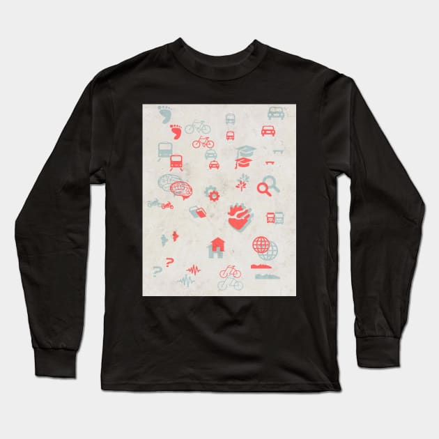 Urban mobility symbols Long Sleeve T-Shirt by bernardojbp